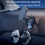 D11 Magnetic Folding Car Phone Holder Rotatable Dashboard Stick-On Navigation Stand(Silver Gloosy)