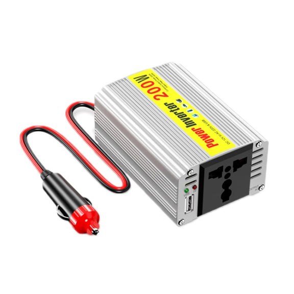200W Modified Sine Wave Inverter Car Mobile Phone 2.1A Universal Power Supply, Specification: 12 To 220V