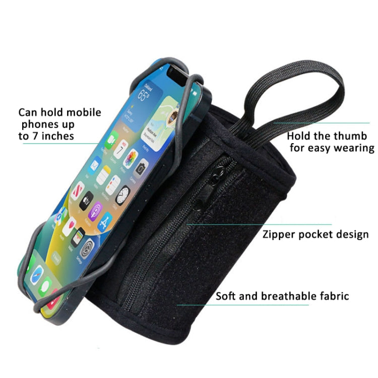 Rotating Wrist Phone Strap Coin Purse Touchable Phone Wristband Can Hold Cards, Change and Keys(Black) - Other by PMC Jewellery | Online Shopping South Africa | PMC Jewellery | Buy Now Pay Later Mobicred