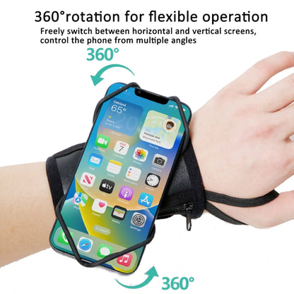 Rotating Wrist Phone Strap Coin Purse Touchable Phone Wristband Can Hold Cards, Change and Keys(Black) - Other by PMC Jewellery | Online Shopping South Africa | PMC Jewellery | Buy Now Pay Later Mobicred
