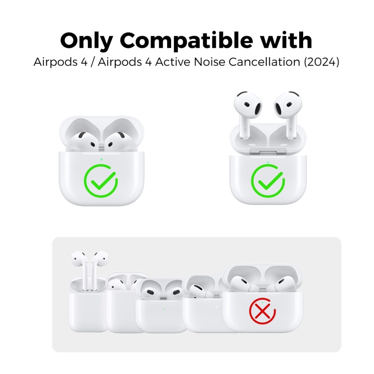 For Airpods 4 AhaStyle WG163 Earphone Drop-Proof Dust-Proof Silicone Protective Case With Cleanning Pen(Black)
