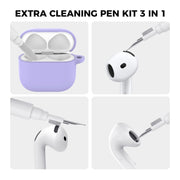 For Airpods 4 AhaStyle WG163 Earphone Drop-Proof Dust-Proof Silicone Protective Case With Cleanning Pen(White)