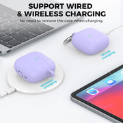 For Airpods 4 AhaStyle WG163 Earphone Drop-Proof Dust-Proof Silicone Protective Case With Cleanning Pen(Blue)