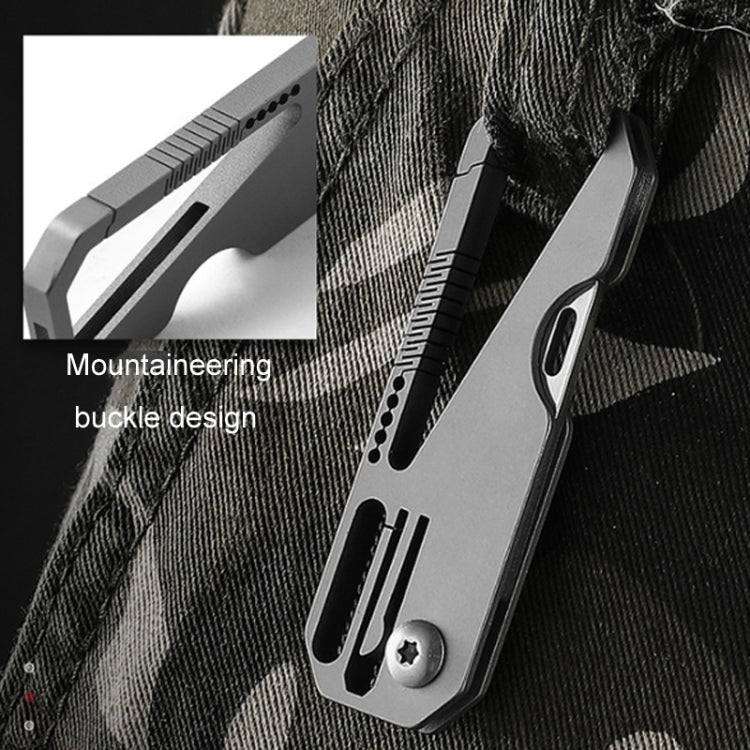Multifunctional Titanium Keychain Outdoor Portable Defense Mini Folding Knife, Style: With 2 Titanium Ring