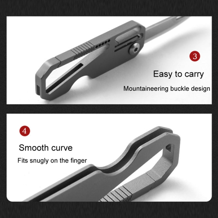 Multifunctional Titanium Keychain Outdoor Portable Defense Mini Folding Knife, Style: With 2 Titanium Ring