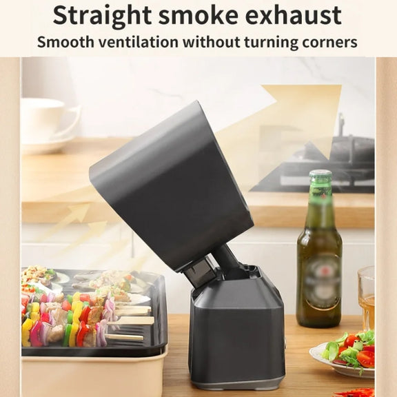Desktop Range Hood Barbecue Small Movable Liftable Extractor Hood 2 Wind Speeds Adjust EU Plug