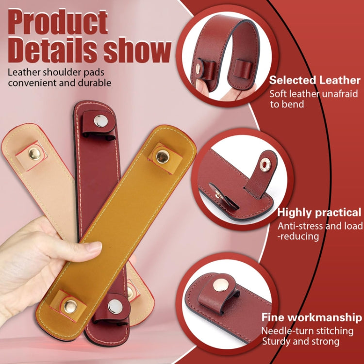Simple Detachable Bag Anti Strangulation Leather Handle Accessory(Red)