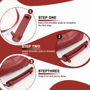 Simple Detachable Bag Anti Strangulation Leather Handle Accessory(Red)