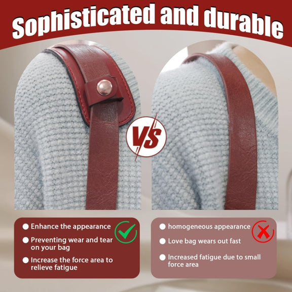 Simple Detachable Bag Anti Strangulation Leather Handle Accessory(Red)