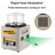 KT-185 Magnetic Polishing Tumbler Stainless Steel Deburring And Polishing Machine, EU Plug(Black)