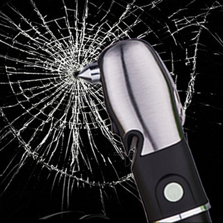 Outdoor Window Breaking Escape Safety Hammer Emergency Flashlight(Black White) - Emergency Hammer by PMC Jewellery | Online Shopping South Africa | PMC Jewellery | Buy Now Pay Later Mobicred