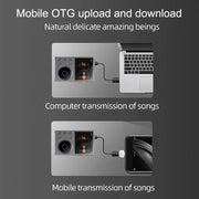 2.4 Inch HIFI Bluetooth Music Player DSD256 Mastering Sound Quality Walkman, Memory: 16GB+8GB(Black)