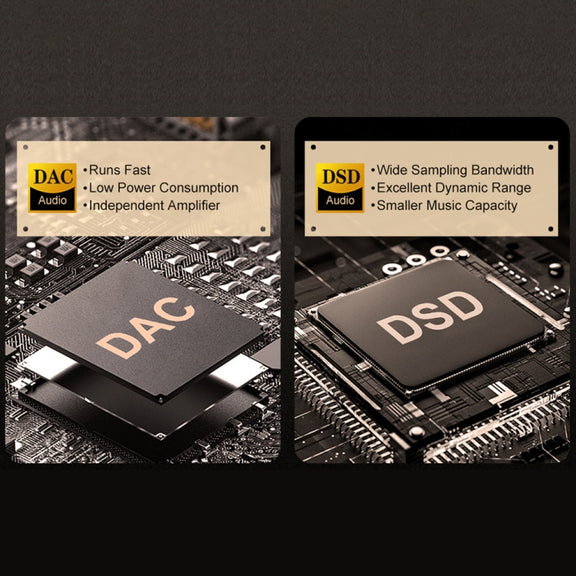 2.4 Inch HIFI Bluetooth Music Player DSD256 Mastering Sound Quality Walkman, Memory: 16GB+16GB(Black)