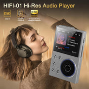 2.4 Inch HIFI Bluetooth Music Player DSD256 Mastering Sound Quality Walkman, Memory: 16GB+16GB(Black)