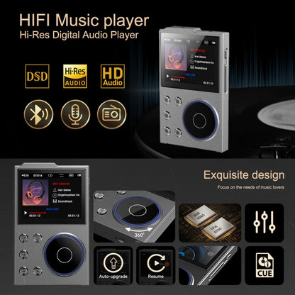 2.4 Inch HIFI Bluetooth Music Player DSD256 Mastering Sound Quality Walkman, Memory: 16GB+32GB(Gray) - free shipping - PMC Jewellery - Order now!