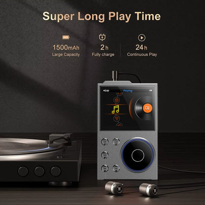 2.4 Inch HIFI Bluetooth Music Player DSD256 Mastering Sound Quality Walkman, Memory: 16GB+32GB(Gray) - free shipping - PMC Jewellery - Order now!