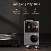2.4 Inch HIFI Bluetooth Music Player DSD256 Mastering Sound Quality Walkman, Memory: 16GB+16GB(Black)
