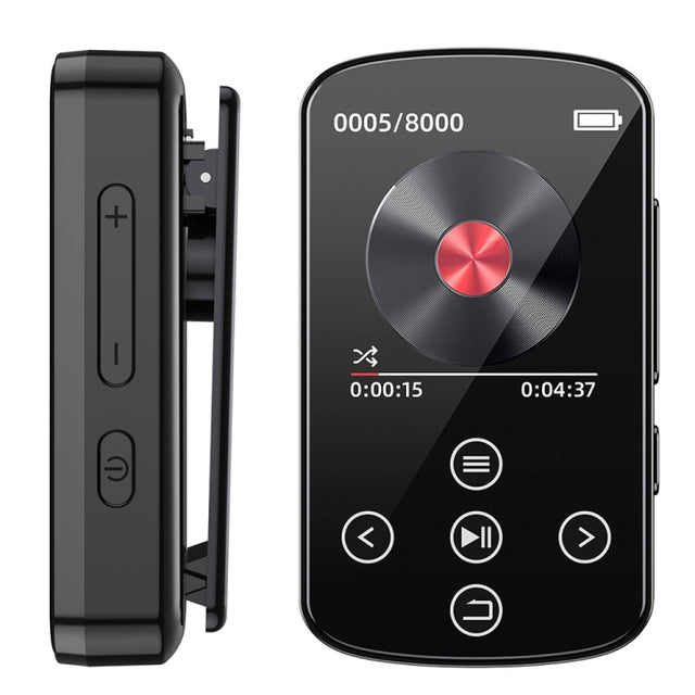 MP3 Bluetooth Music Player HIFI Sports Clip Touch Screen MP4, Memory: 16GB(Black)