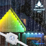 Bluetooth Outdoor Roof Lights Colorful Water-resistant Smart Control Holiday Lights, Style: 15m 30 Lights(EU Plug)