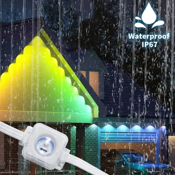 Bluetooth Outdoor Roof Lights Colorful Water-resistant Smart Control Holiday Lights, Style: 15m 30 Lights(EU Plug)