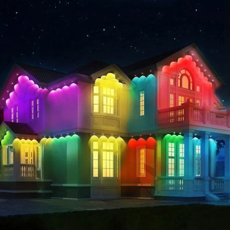 Bluetooth Outdoor Roof Lights Colorful Water-resistant Smart Control Holiday Lights, Style: 15m 30 Lights(EU Plug)
