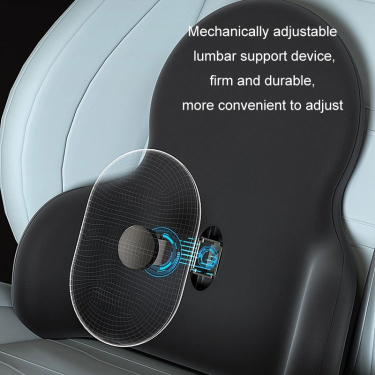 Multifunctional Car Memory Foam Adjustable Lumbar Support, Color: Classic Black