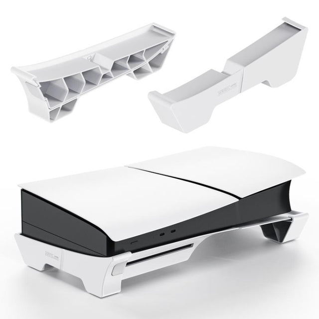 For PS5 Slim STARTRC GAMES Base Horizontal Placement Bracket Game Console Horizontal Fixed Cooling Base(White Upgraded Digital/Disc Universal)