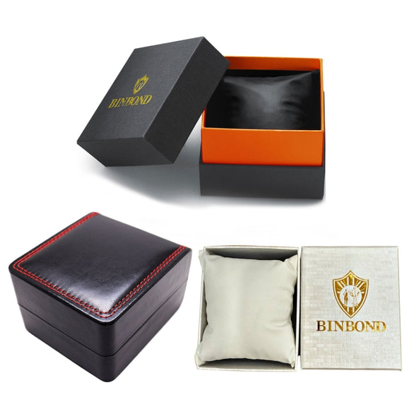 BINBOND Watch Packaging Box Gift Box, Spec: Black Leather