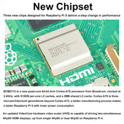 Waveshare For Raspberry Pi 5 2.4GHz Quad-Core BCM2712 Processor Development Board, Spec: 4GB