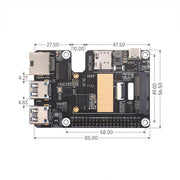 Waveshare For Raspberry Pi 5 PCIe to MiniPCIe / Gigabit Ethernet / USB 3.2 Gen1 HAT, Spec: EG25-G