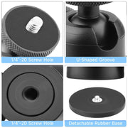 Magnetic Aluminum Alloy Ball Head Mount for Sports Cameras and Mobile Phones