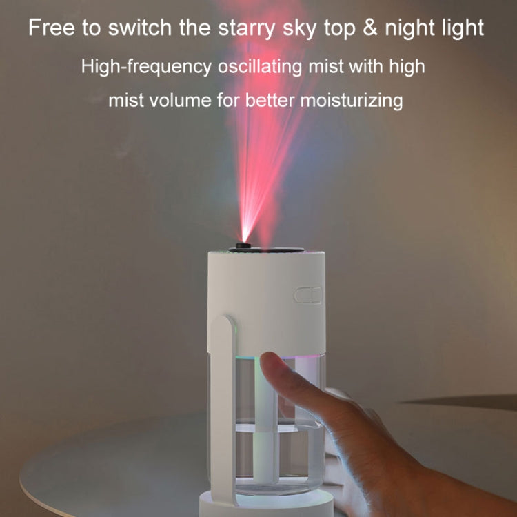 280ml Star Projection Light Humidifier USB Car Diffuser Humidifier Household Hydrating Atomizer, Color: Rotating White