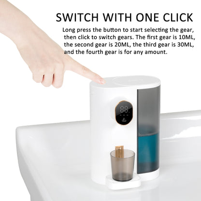 600ml Automatic Mouthwash Dispenser 4 Levels Quantitative with 2 Cups(Navy Blue) - Soap Dispenser by PMC Jewellery | Online Shopping South Africa | PMC Jewellery | Buy Now Pay Later Mobicred