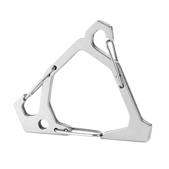 Outdoor Stainless Steel Hanging Buckle Multi-functional Portable Triangle Hook Multi-Hook Carabiner(White)