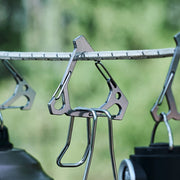 Outdoor Stainless Steel Hanging Buckle Multi-functional Portable Triangle Hook Multi-Hook Carabiner(White)