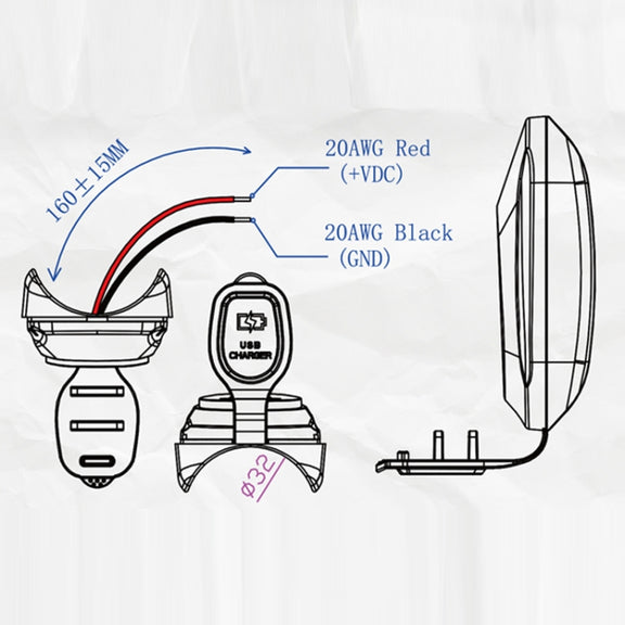 12-24V Bus Handlebar Installed USB Fast Charging Charger, Specifications: 2U QC+QC