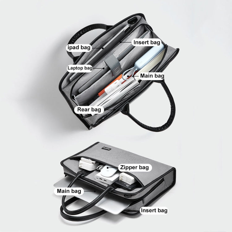 Baona BN-I009 14-inch Large-capacity Shock-absorbing And Wear-resistant Laptop Bag(Gray) - free shipping - PMC Jewellery - Order now!