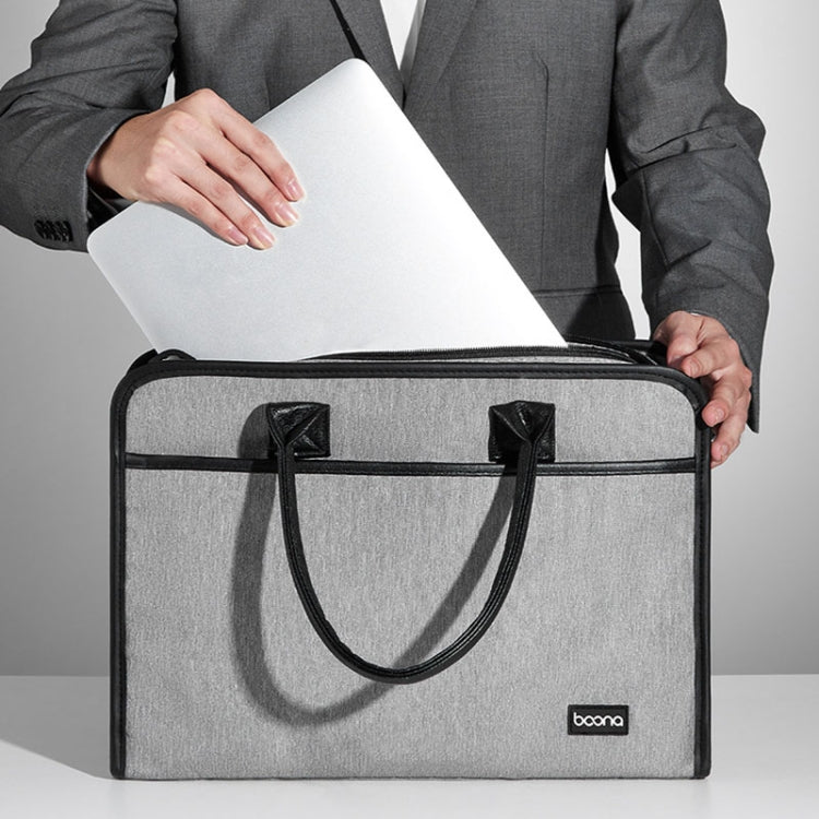 Baona BN-I009 14-inch Large-capacity Shock-absorbing And Wear-resistant Laptop Bag(Black)