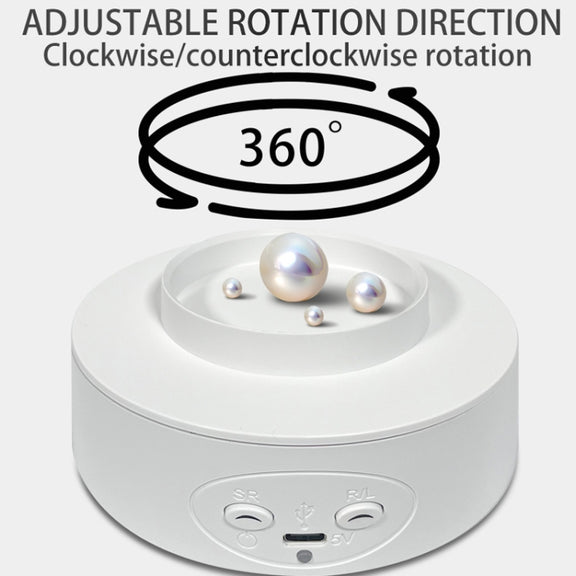 Intelligent Electric Roundabout 360 Degree Rotating Disc Table Live Shooting Video Props(White)