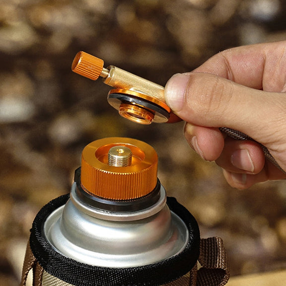 Outdoor Camping Gas Cylinder Adapter Stove Connector Closed Snap Gas Canister Converter, Color: Large Yellow