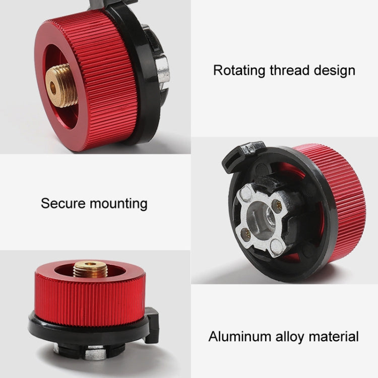 Outdoor Camping Gas Cylinder Adapter Stove Connector Closed Snap Gas Canister Converter, Color: Small Red