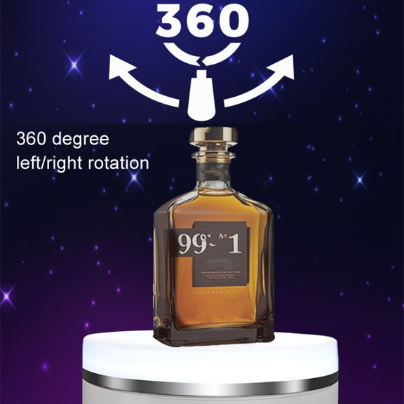 Intelligent Colourful Light Electric Speed Contro Round 360 Degree Rotating Plate Display Table, Color: White Plug-in