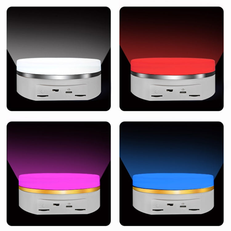 Intelligent Colourful Light Electric Speed Contro Round 360 Degree Rotating Plate Display Table, Color: White Charging -  by PMC TechLife | Online Shopping South Africa | PMC TechLife | Buy Now Pay Later Mobicred