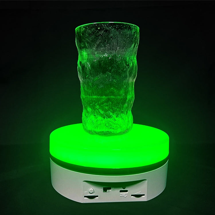 Intelligent Colourful Light Electric Speed Contro Round 360 Degree Rotating Plate Display Table, Color: White Plug-in -  by PMC TechLife | Online Shopping South Africa | PMC TechLife | Buy Now Pay Later Mobicred