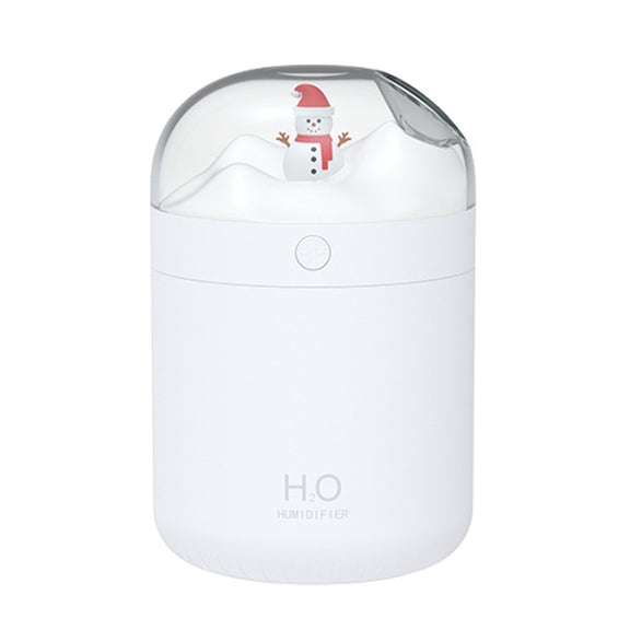 500ml Snowman Humidifier USB Desktop Large Capacity Colorful Ambient Light Air Humidifier(White)