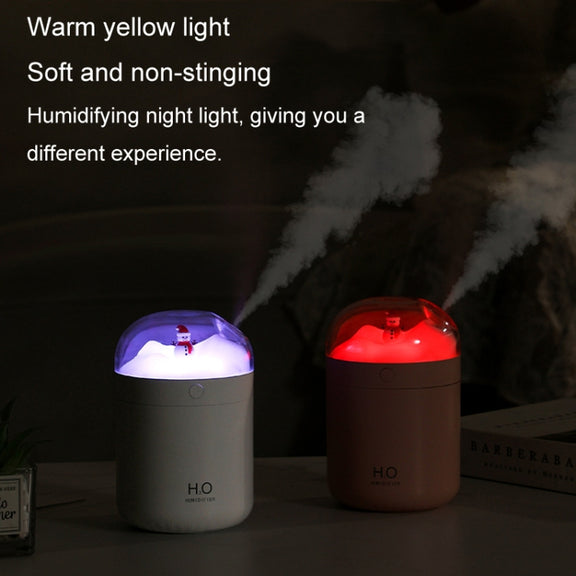 500ml Snowman Humidifier USB Desktop Large Capacity Colorful Ambient Light Air Humidifier(Pink)