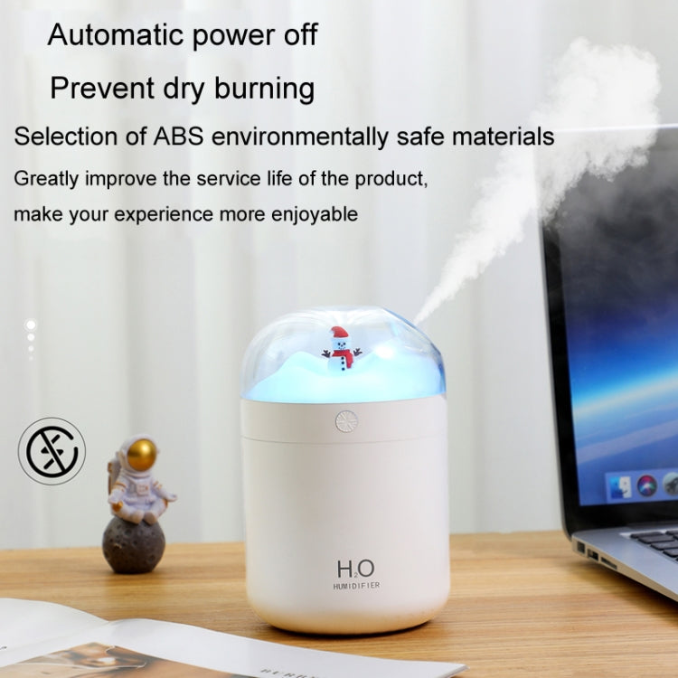 500ml Snowman Humidifier USB Desktop Large Capacity Colorful Ambient Light Air Humidifier(Pink)