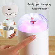 500ml Snowman Humidifier USB Desktop Large Capacity Colorful Ambient Light Air Humidifier(White)