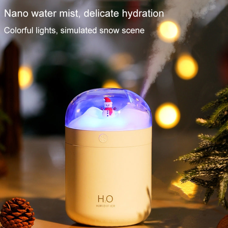500ml Snowman Humidifier USB Desktop Large Capacity Colorful Ambient Light Air Humidifier(Pink)