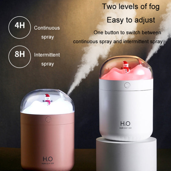 500ml Snowman Humidifier USB Desktop Large Capacity Colorful Ambient Light Air Humidifier(Pink)